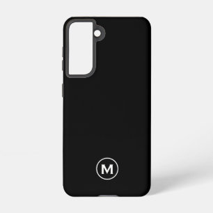 Minimale zwarte klassieke monogram samsung galaxy hoesje