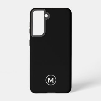 Minimale zwarte klassieke monogram samsung galaxy hoesje