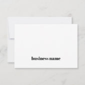 Minimale zwarte legant — witte dank voor uw kaart (Achterkant)