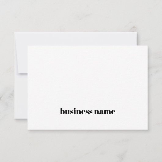 Minimale zwarte legant — witte dank voor uw kaart (Achterkant)