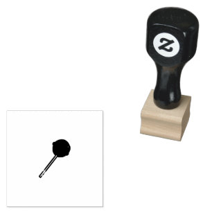 Minimale Zwarte Lolly Silhouet Rubberstempel