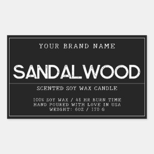 Minimale zwarte moderne, elegante kaars rechthoekige sticker