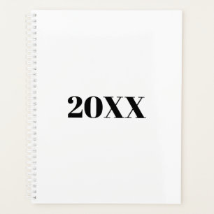 Minimale zwarte moderne typografie planner