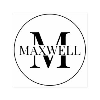 Minimale zwarte monogram, aangepast  zelfinktende stempel