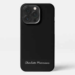 Minimale zwarte monogram van het douanemanuscript  iPhone 13 pro hoesje