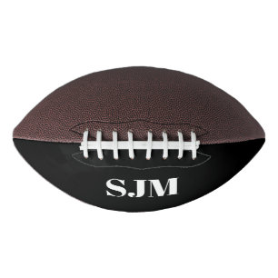 Minimale zwarte naam van aangepaste monogram initi american football