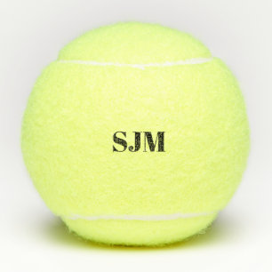 Minimale zwarte naam van aangepaste monogram initi tennisballen