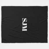 Minimale zwarte naam van initialen op aangepast mo fleece deken (Voorkant (Horizontaal))