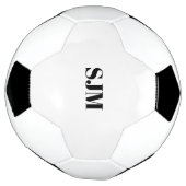 Minimale zwarte naam van initialen op aangepast mo voetbal (Gedraaid)