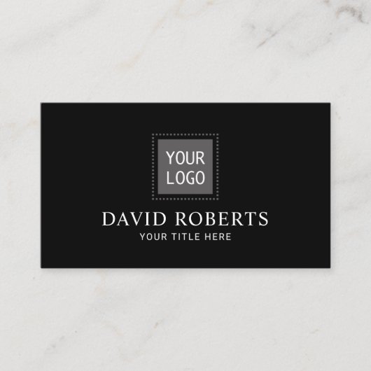 Minimale zwarte platte professional voeg uw Logo t Visitekaartje (Voorkant)