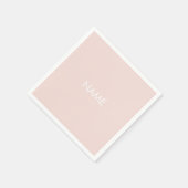 Minimale zwarte roze witte aangepaste naam monogra servet (Hoek)