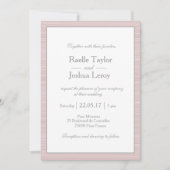 Minimale zwarte roze witte strepen bruiloft kaart (Voorkant)