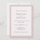 Minimale zwarte roze witte strepen bruiloft kaart (Voorkant)