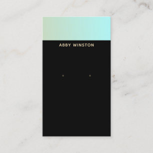 Minimale zwarte Turquoise Earring Display Holder Visitekaartje