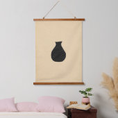 Minimale zwarte vaas hangend wandkleed (Slaapkamer)