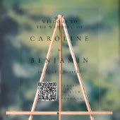 Minimale zwarte witbruiloft QR-code Acryl Bord (Neutraal)