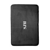 Minimale zwarte witte aangepaste monogram badmat (Voorkant Verticaal)