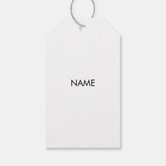 Minimale zwarte, witte, aangepaste tekstquote cadeaulabel (Achterkant)