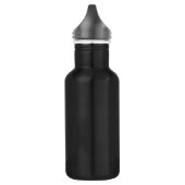 Minimale zwarte witte aangepaste verticale serif t waterfles  (Links)