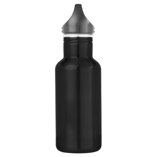 Minimale zwarte witte aangepaste verticale serif t waterfles  (Links)