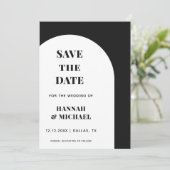 Minimale zwarte witte basisbedekking - Eenvoudig Save The Date (Staand voorkant)