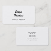 Minimale zwarte, witte beheermanager visitekaartje (Voorkant / Achterkant)