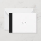 Minimale zwarte witte bruiloft Mini RSVP-kaart Notitiekaartje (Achterkant)