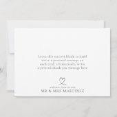 Minimale zwarte witte dank voor uw kaart (Achterkant)