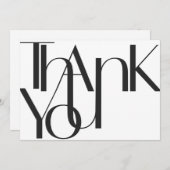 Minimale zwarte witte dank voor uw kaart (Voorkant / Achterkant)