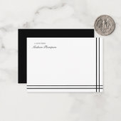 Minimale zwarte witte dubbele rand van het Manuscr Notitiekaartje (Voorkant / Achterkant in situ)