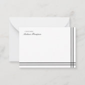 Minimale zwarte witte dubbele rand van het Manuscr Notitiekaartje (Voorkant)