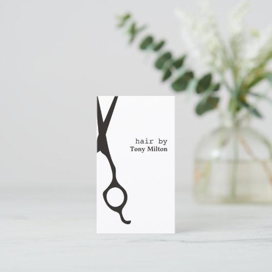 Minimale zwarte witte haarlijst van Elegant Visitekaartje (Staand voorkant)