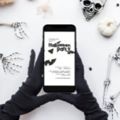 Minimale zwarte & witte halloween party kaart