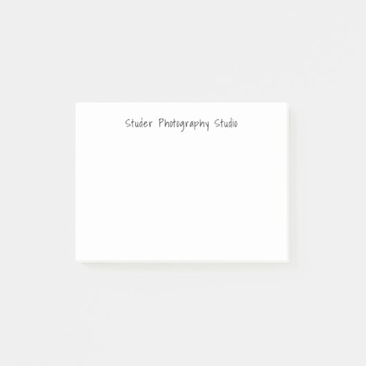 Minimale zwarte witte handgeschreven bedrijfsnaam post-it® notes (Voorkant)