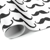 Minimale zwarte witte handsnor cadeaupapier (Rol Hoek)