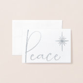 Minimale zwarte & witte kerstkaart folie kaarten (Voorkant met envelop)