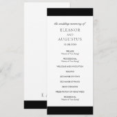 Minimale Zwarte Witte Klassieke Elegante Moderne T Programma (Voorkant / Achterkant)