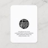 Minimale zwarte witte Logo - Hartelijk dank Visitekaartje (Achterkant)