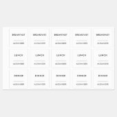 Minimale zwarte witte maaltijdprep naam labels (Vel)