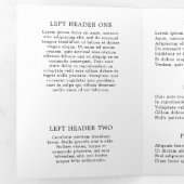 Minimale zwarte witte monogram drievoudige brochur drieluik kaart (Binnenzijde eerst)