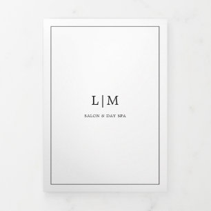 Minimale zwarte witte monogram drievoudige brochur drieluik kaart