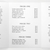 Minimale zwarte witte monogram drievoudige brochur drieluik kaart (Binnenkant midden)