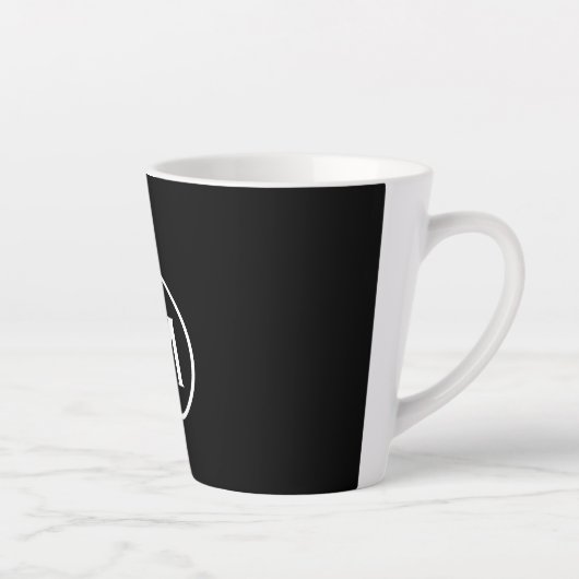 Minimale zwarte witte monogram latte mok (Rechts)