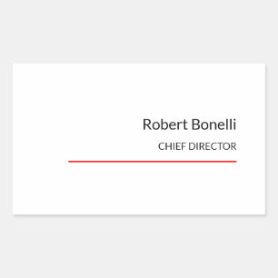 Minimale zwarte witte platte standaard rechthoekige sticker