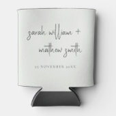 Minimale zwarte witte ritsband blikjeskoeler (Voorkant)