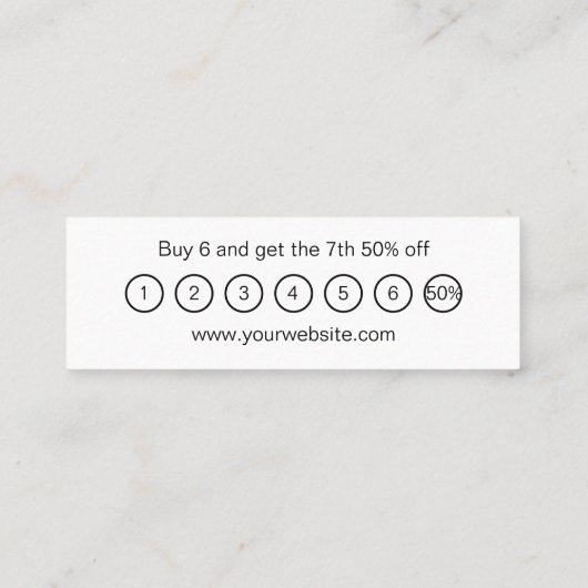 Minimale zwarte & witte trendloyaliteitskaart mini visitekaartje (Achterkant)