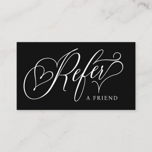 Minimale zwarte & witte typografie aanbevelingskaartje (Voorkant)