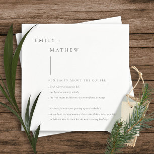 Minimale zwarte & witte Typografie Fun Facts Servet