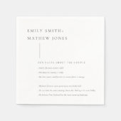Minimale zwarte & witte Typografie Fun Facts Servet (Voorkant)