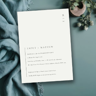 Minimale zwarte witte Typografie Verloving Uitnodi Bedankkaart